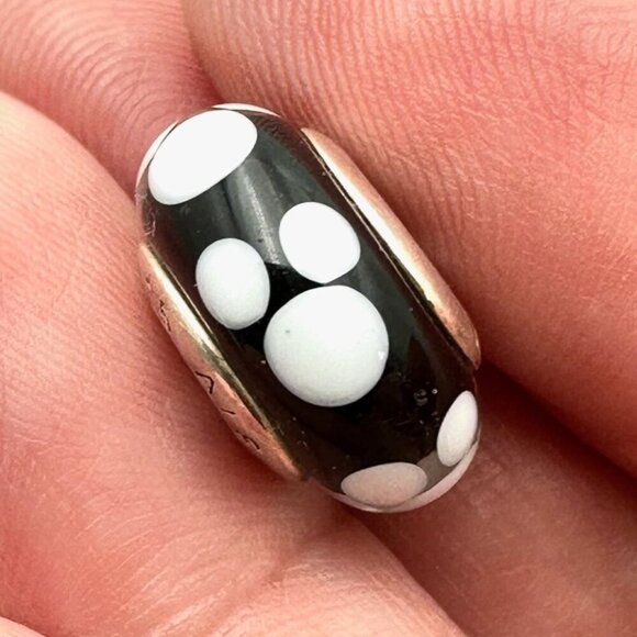 Pandora Disney Mickey Mouse Murano Glass Charm 925 ALE Sterling Silver - Picture 1 of 4